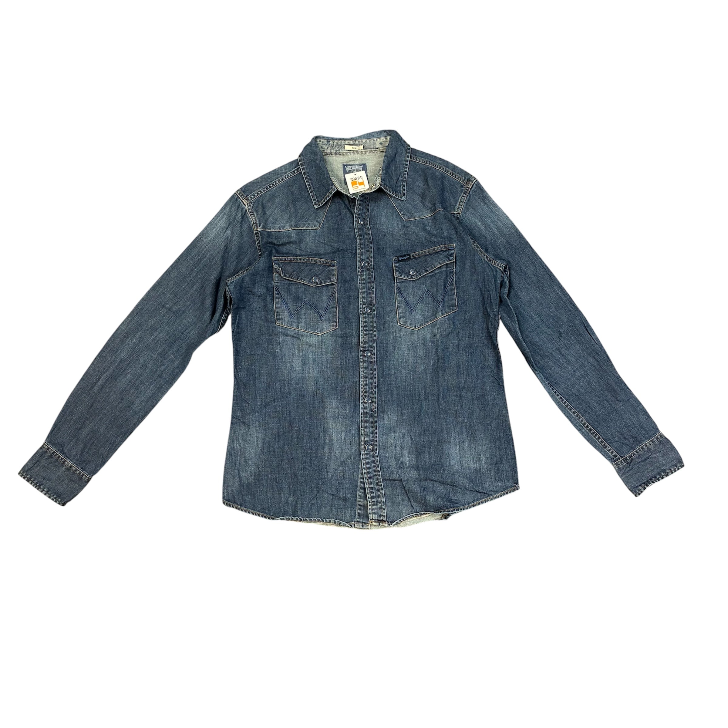 Slim Fit Wrangler Jeans Shirt - Dark Blue Wash