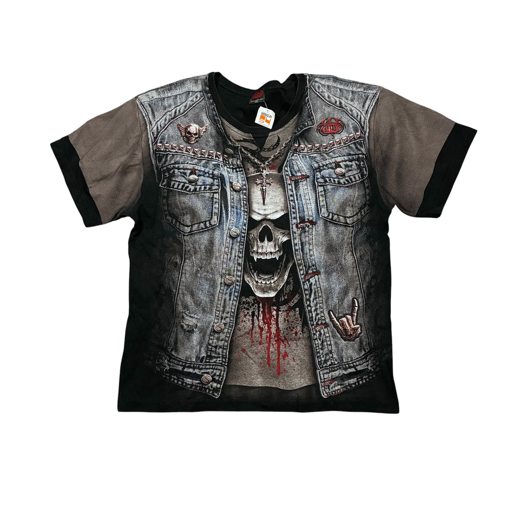 Skull Jeans Jacket T-Shirt