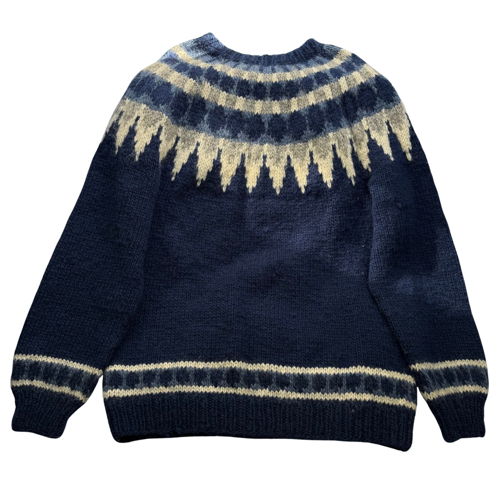 Handmade-Style Icelandic Nordic Pattern Wool Sweater