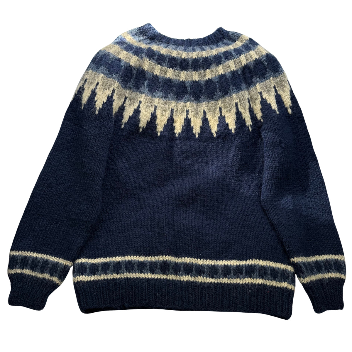 Handmade-Style Icelandic Nordic Pattern Wool Sweater