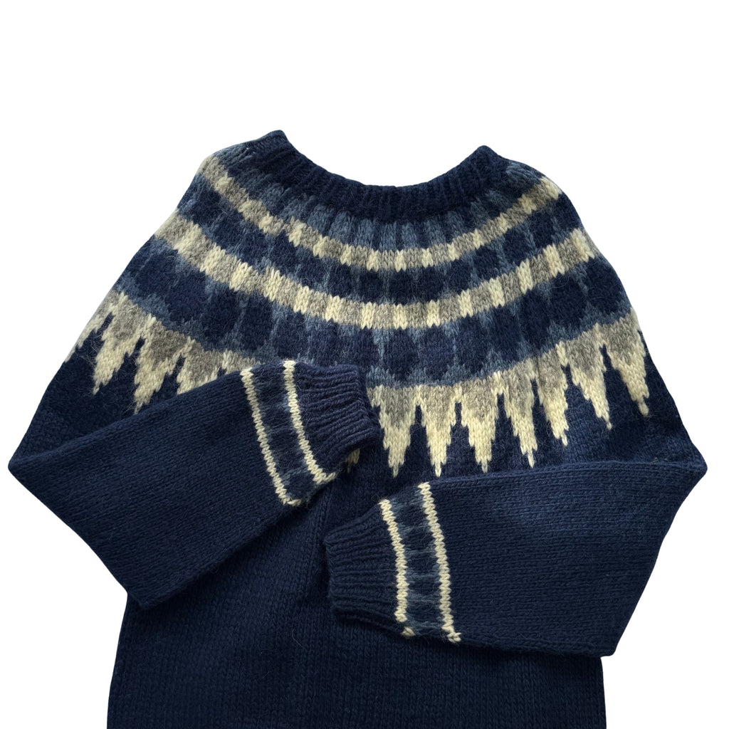 Handmade-Style Icelandic Nordic Pattern Wool Sweater