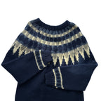 Handmade-Style Icelandic Nordic Pattern Wool Sweater