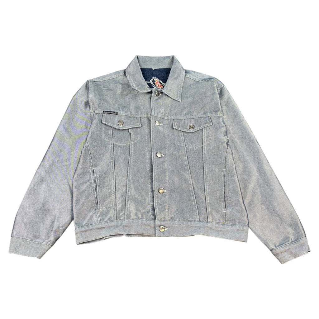Johnny Blaze Silver Holographic Denim Jacket