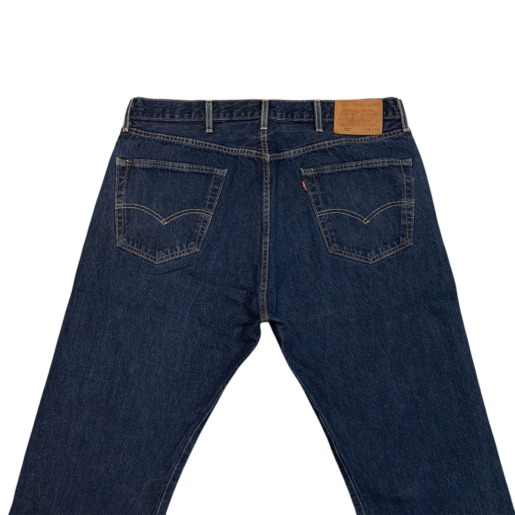 Levi’s 501 Straight Fit Jeans, Mid Rise – Classic Dark Blue Wash