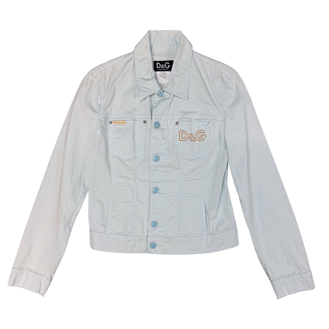 D&G Light Blue Embroidered Denim Jacket