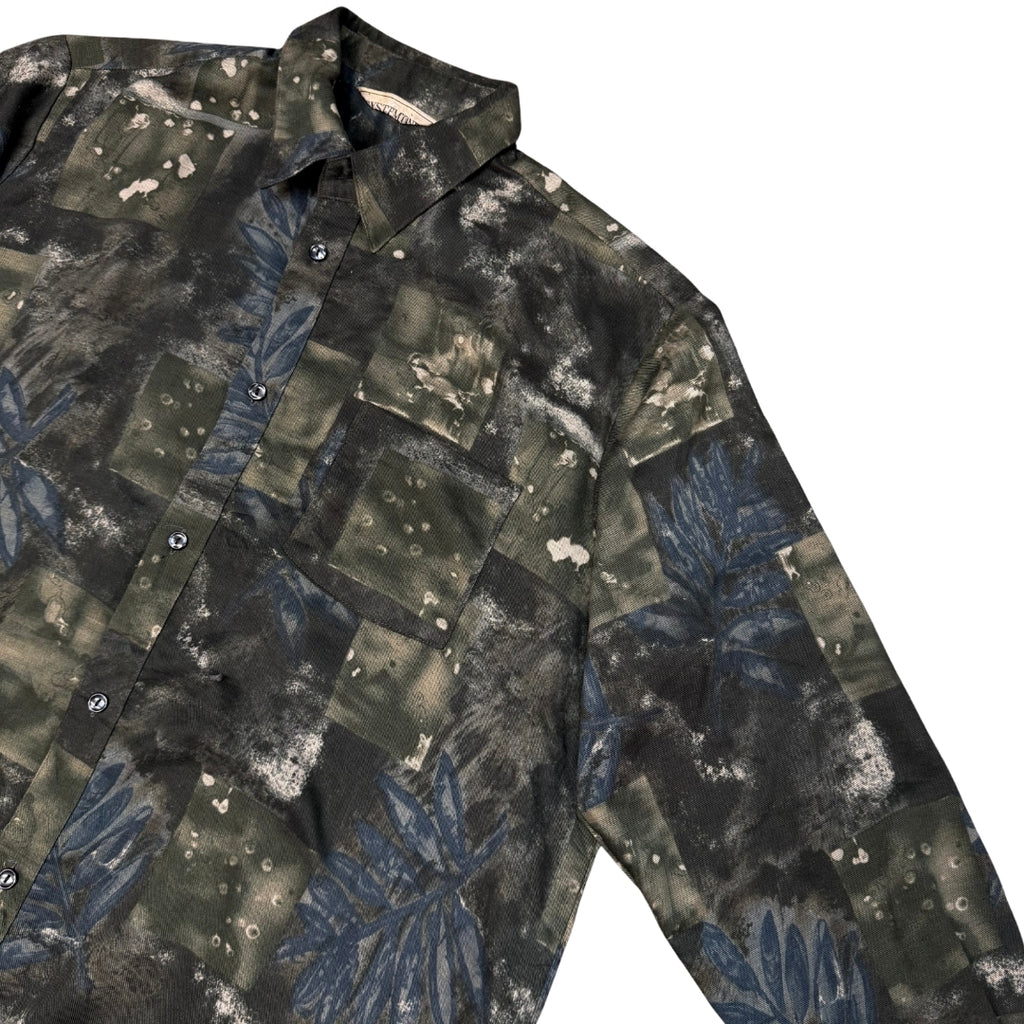 Abstract Leaf Print Shirt