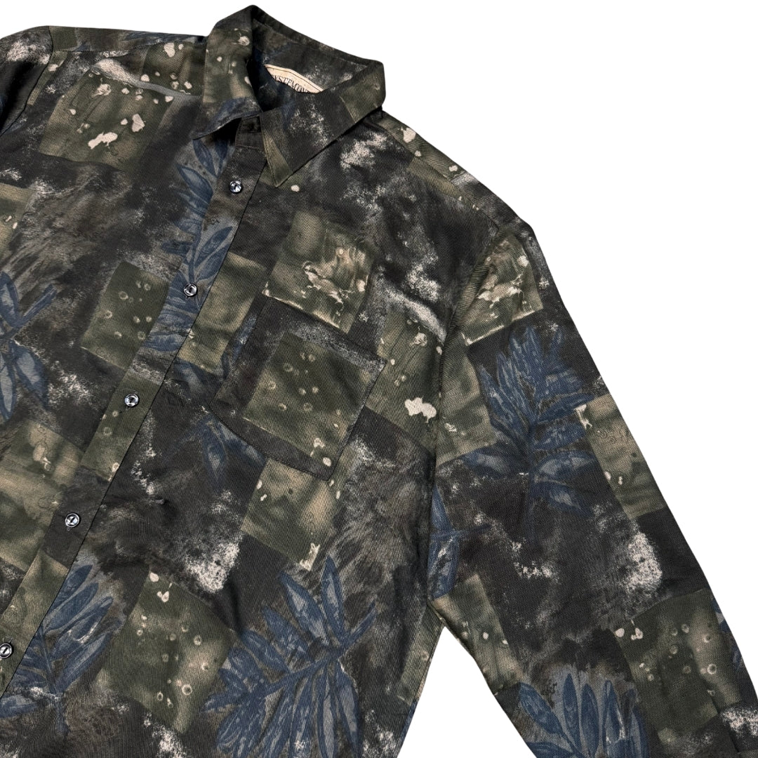 Abstract Leaf Print Shirt