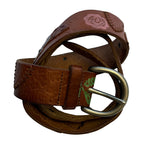 Floral Embossed Leather Belt