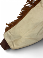 Club Veg Vintage Leather Bomber Jacket with Fringe