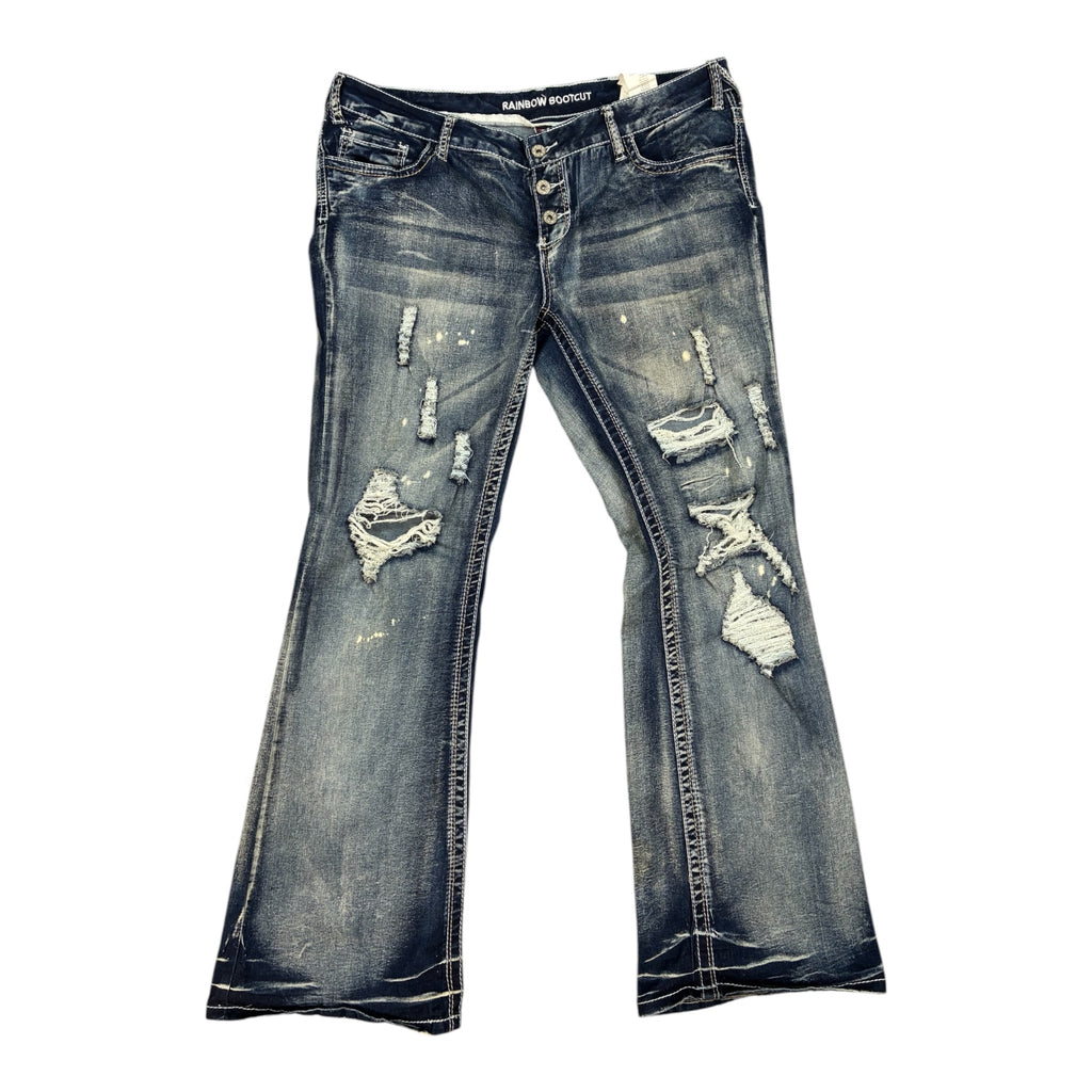 Rainbow Bootcut Distressed Denim