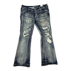 Rainbow Bootcut Distressed Denim