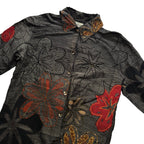 Black Embroidered Silk Shirt