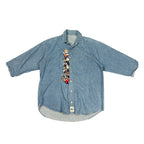 Vintage Jeans Shirt with Looney Tunes Characters embroidered