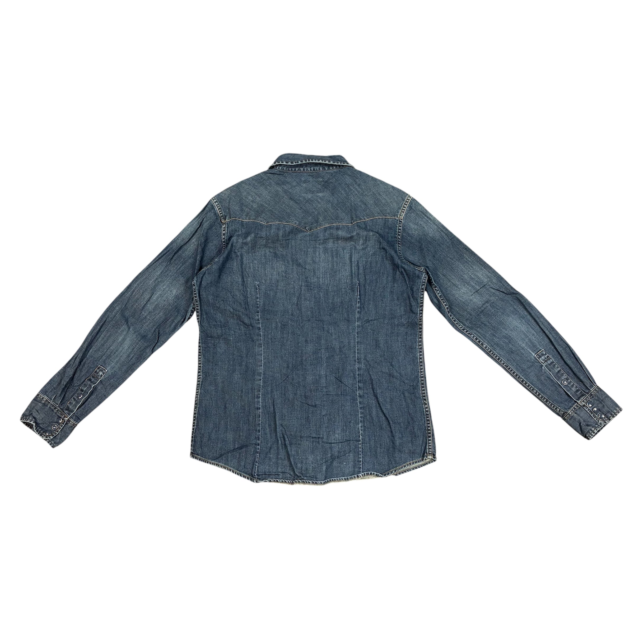 Slim Fit Wrangler Jeans Shirt - Dark Blue Wash