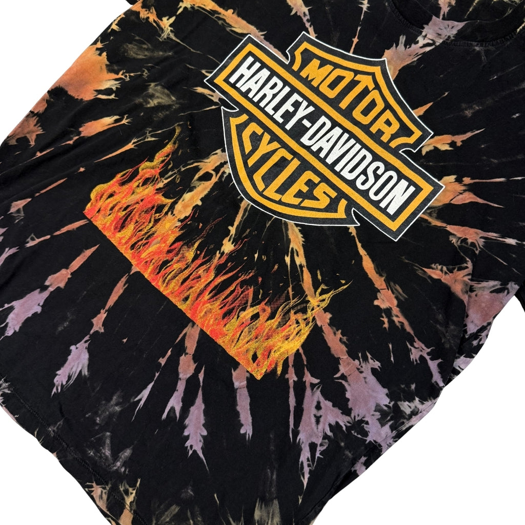 Harley-Davidson Black Tie-Dye Flame Logo T-Shirt