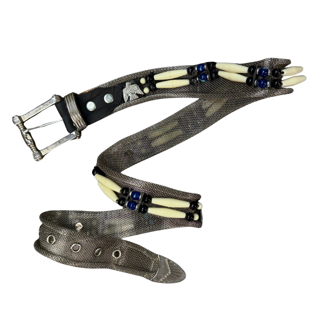 Silver Mesh Beaded Belt