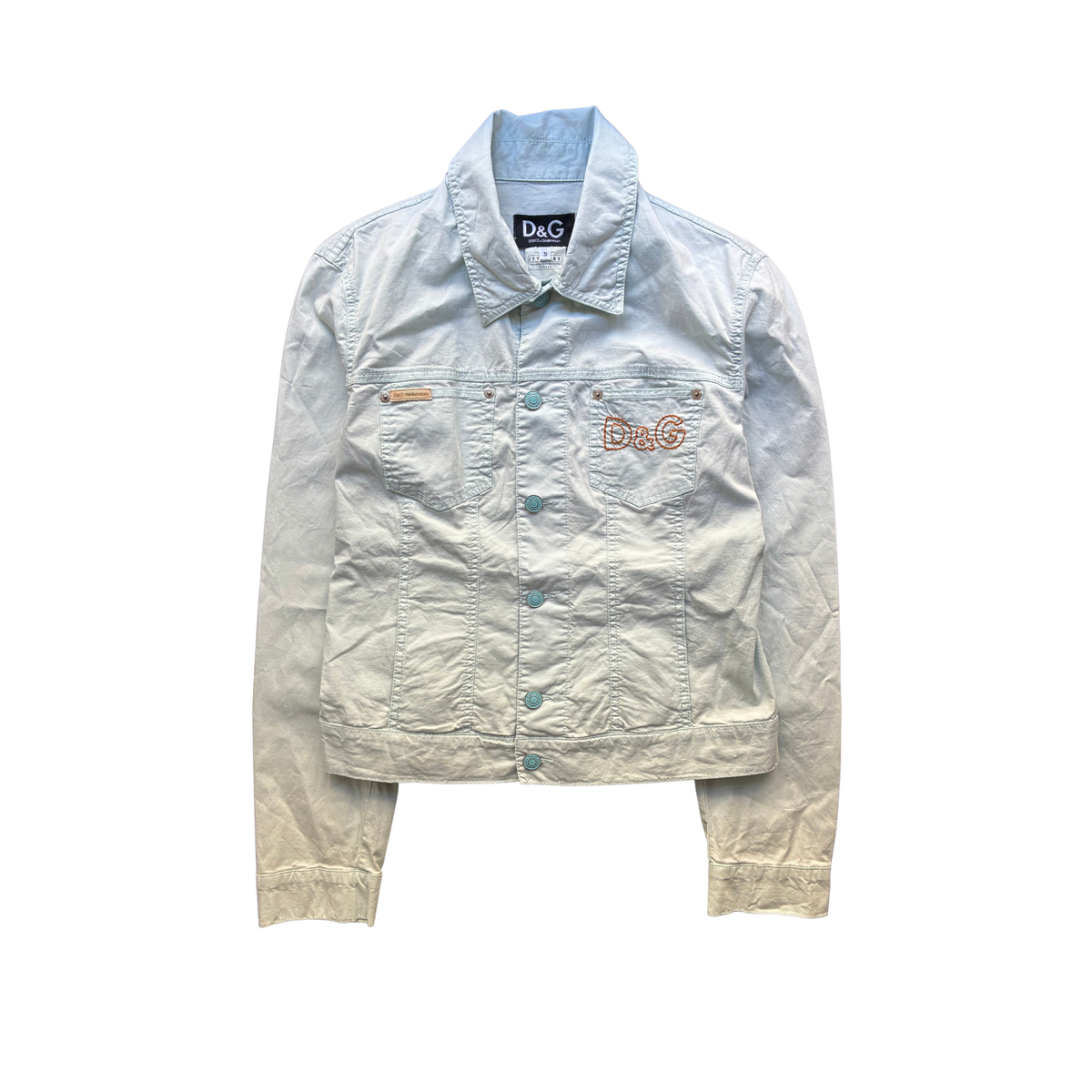 Vintage D&G Denim Jacket Washed Light Blue Y2K 2000s D&G Logo