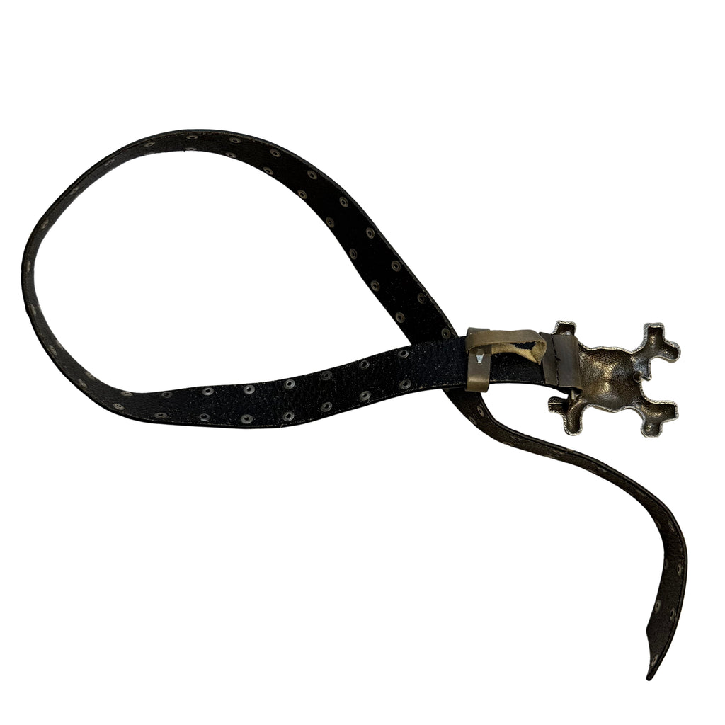 Skull and Crossbones Leather Belt