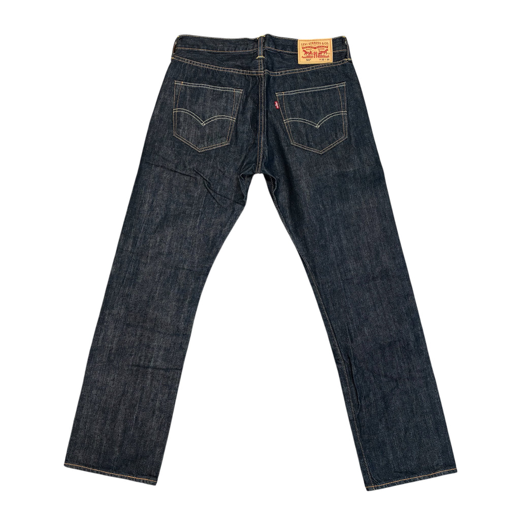 Levi’s 501 Straight Fit Jeans – Dark Blue Wash, Orange Contrast Stitching | W31