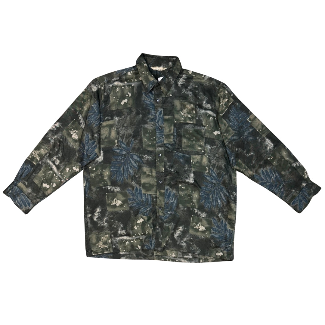 Abstract Leaf Print Shirt