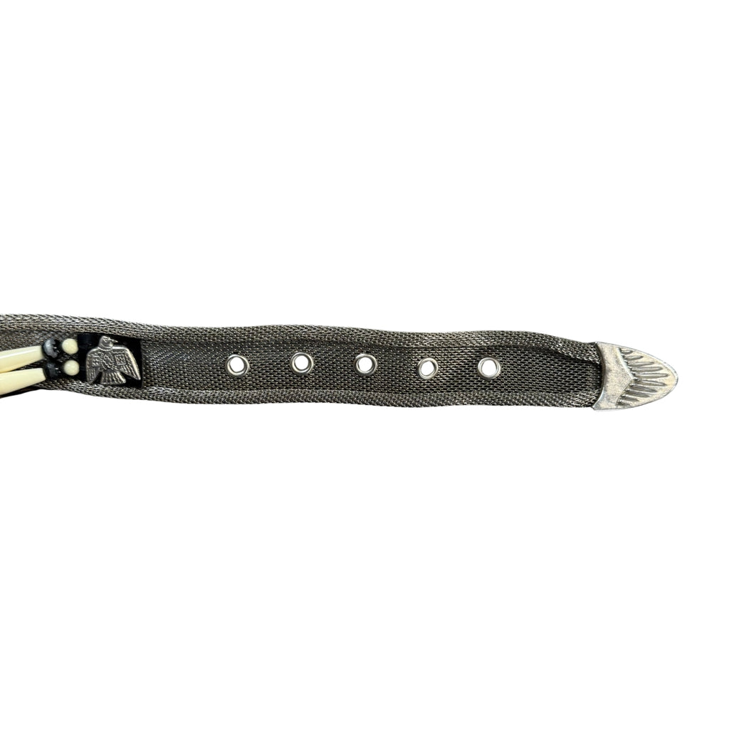 Silver Mesh Beaded Belt
