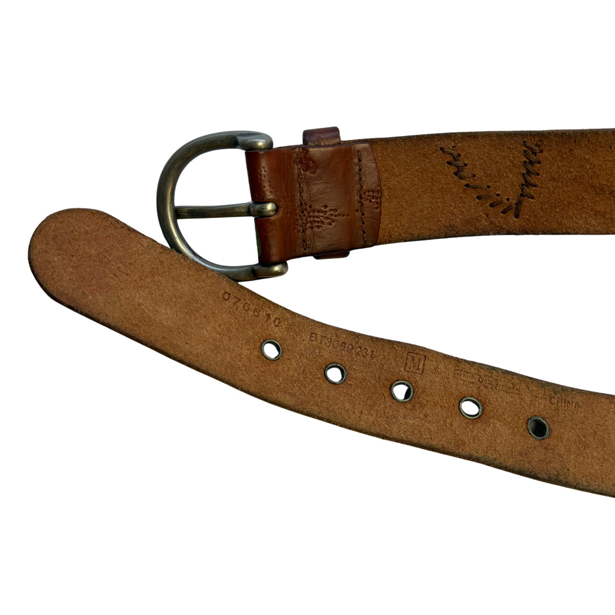 Floral Embossed Leather Belt