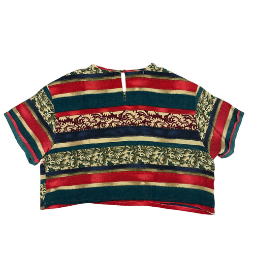 100% Silk Reworked Cropped Blouse