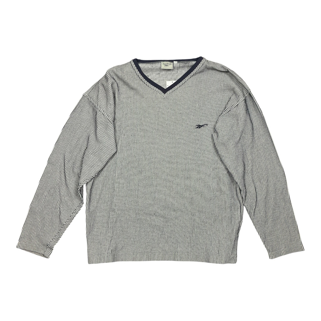 White and Blue striped Reebok Longsleeve T-Shirt