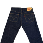 Levi’s 501 Straight Fit Jeans – Dark Blue Wash, Orange Contrast Stitching | W34