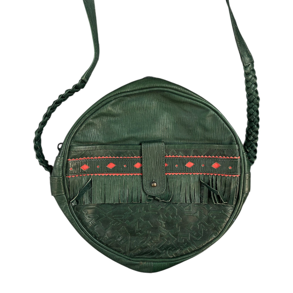 Vintage Leather Tribal Shoulder Bag