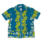 Blue & Yellow Flower Pattern Hawaii Shirt