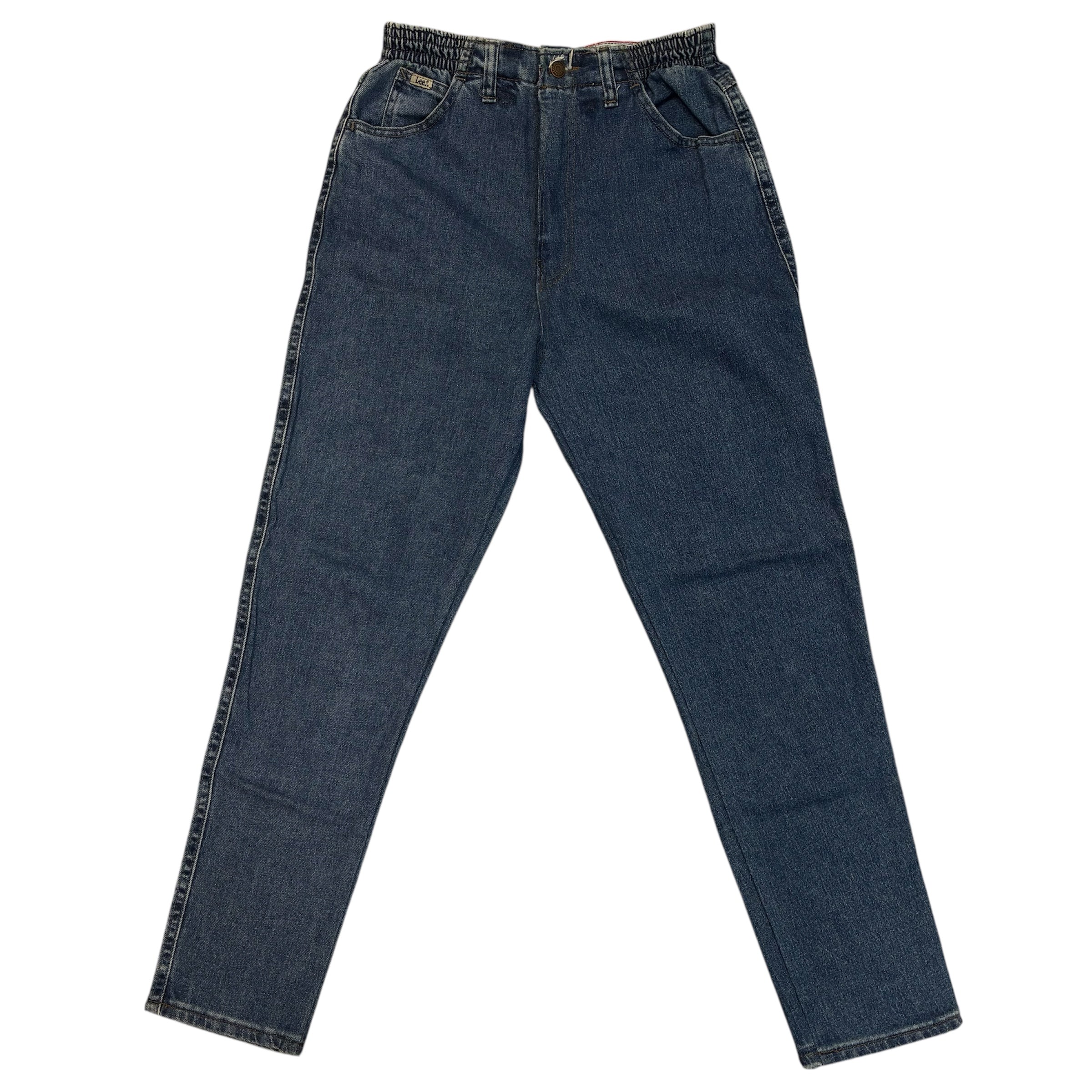 Vintage Reworked Lee Tapered Jeans, Elastic Waist – Blue Wash