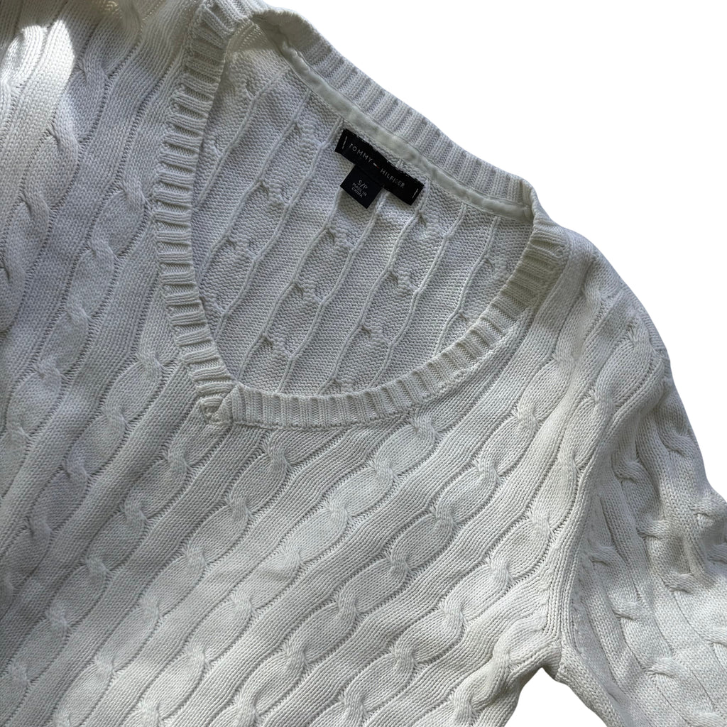 Tommy Hilfiger Cable Knit V-Neck Sweater