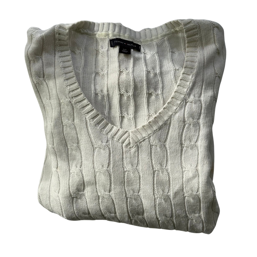 Tommy Hilfiger Cable Knit V-Neck Sweater