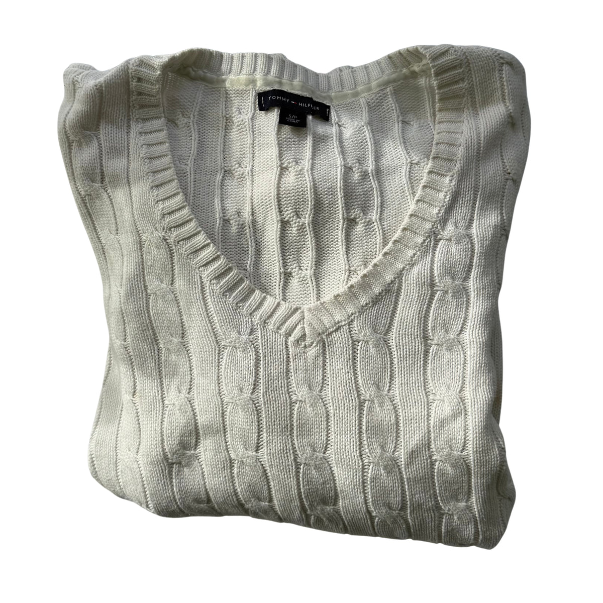 Tommy Hilfiger Cable Knit V-Neck Sweater