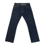 Levi’s 501 Straight Fit Jeans – Dark Blue Wash, Orange Contrast Stitching | W35