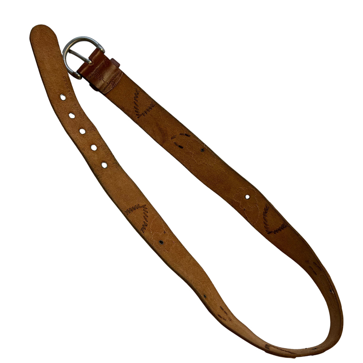 Floral Embossed Leather Belt