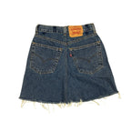 Reworked Jeans Mini Skirt, Blue wash