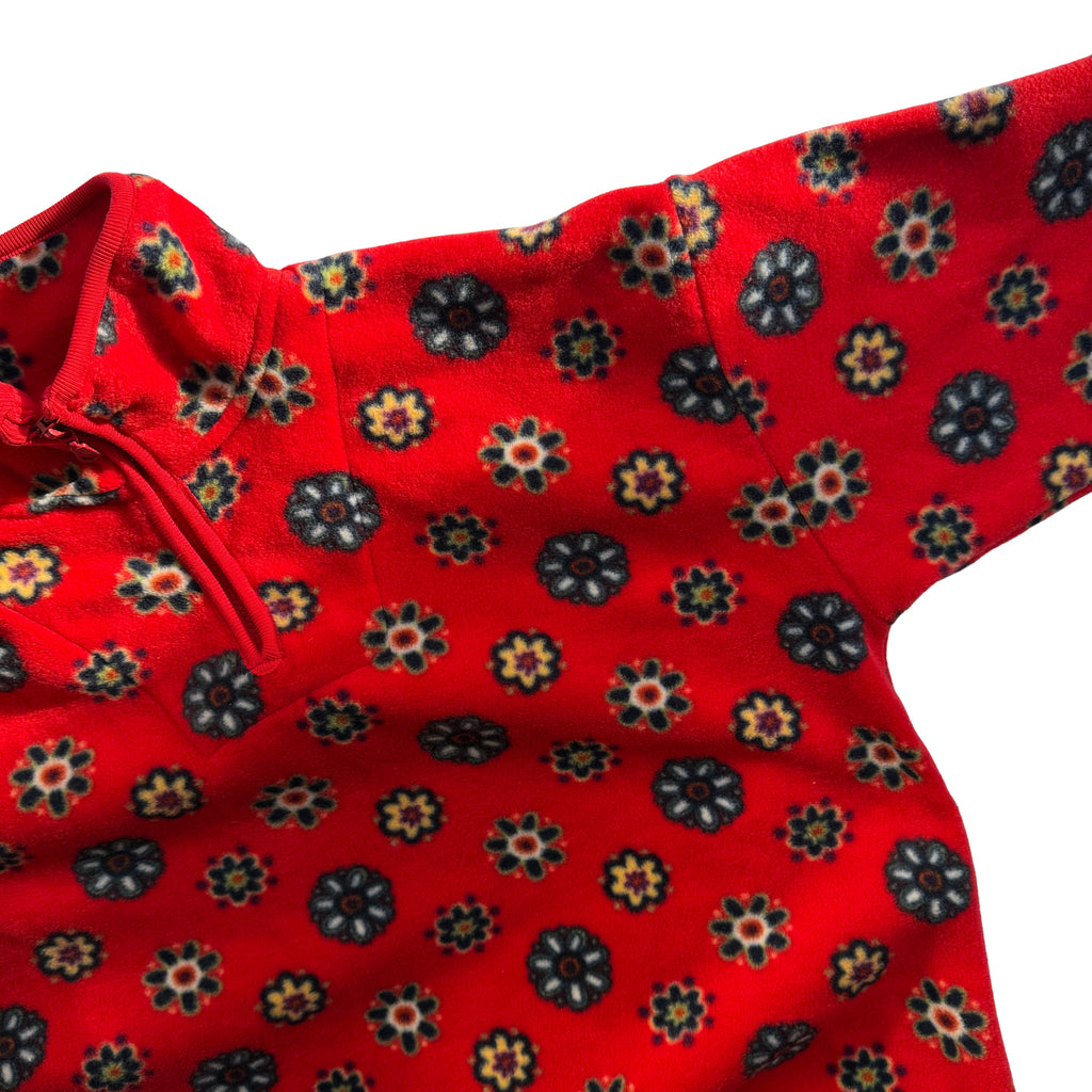 Floral Fleece Quarter Zip Pullover