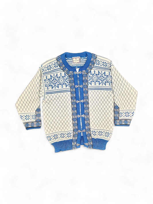 Dale of Norway M Size Blue & White Nordic Pattern Wool Sweater