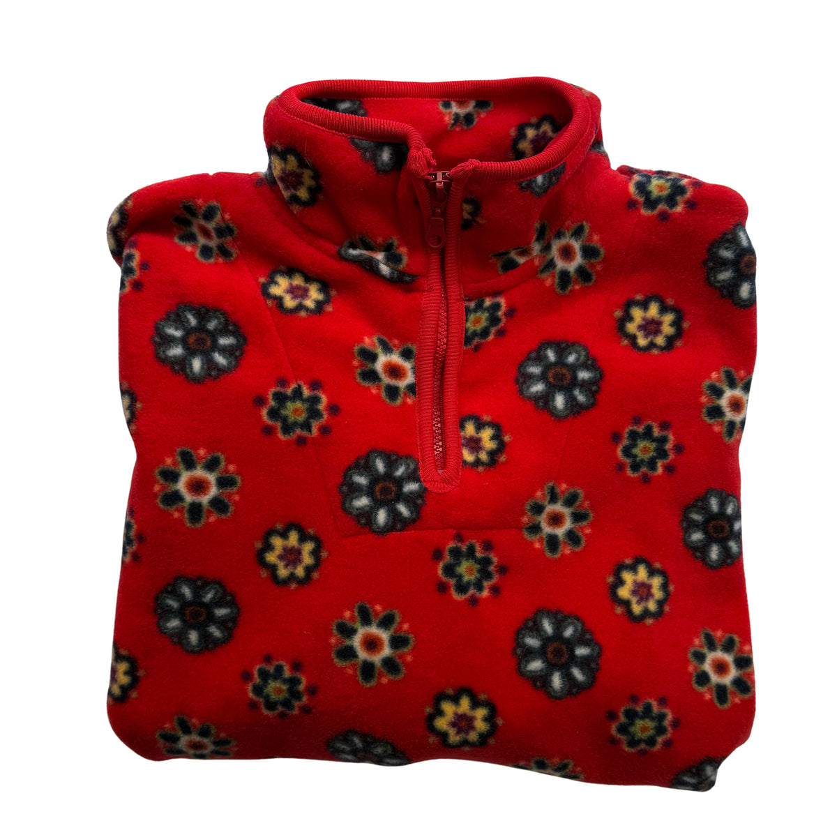Floral Fleece Quarter Zip Pullover