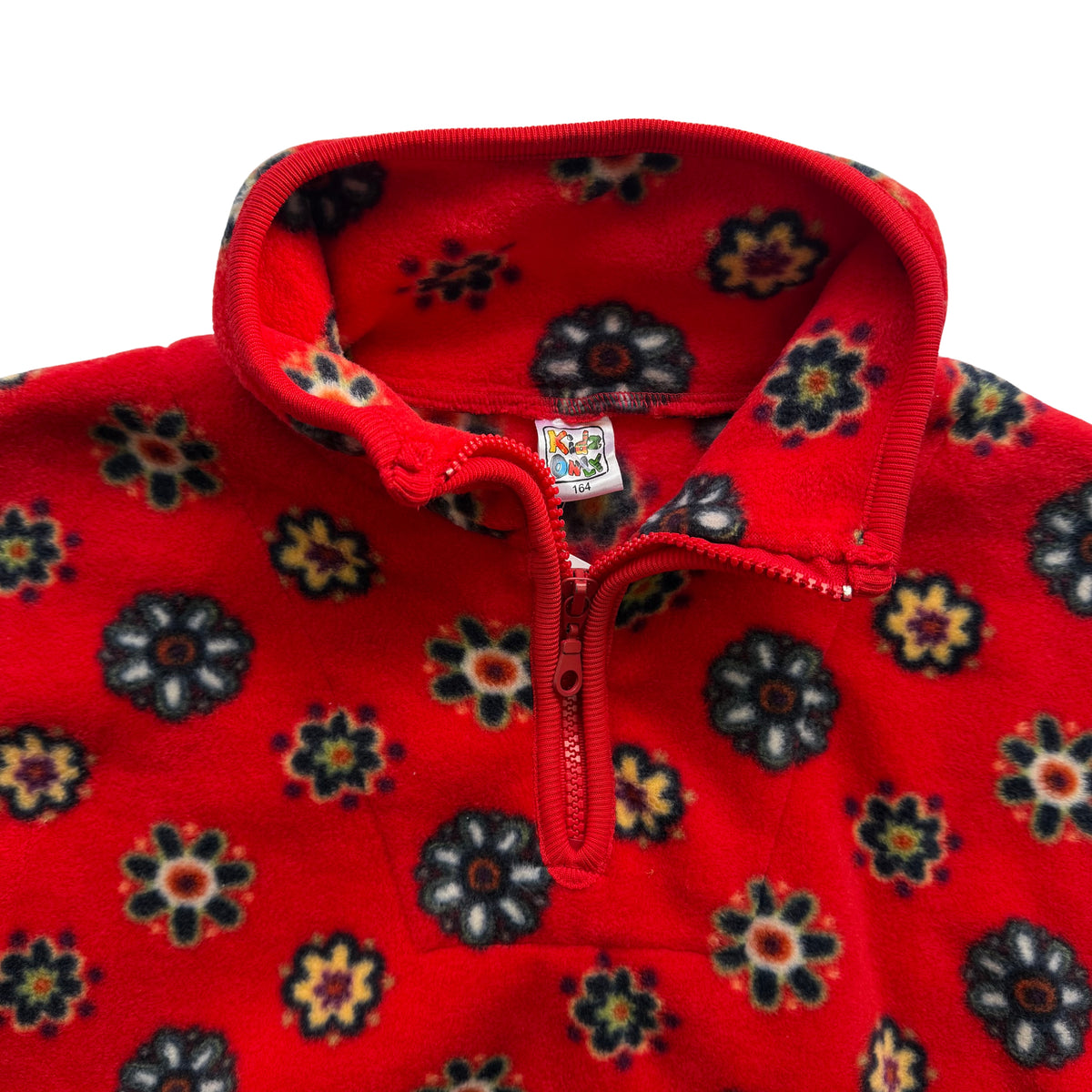 Floral Fleece Quarter Zip Pullover
