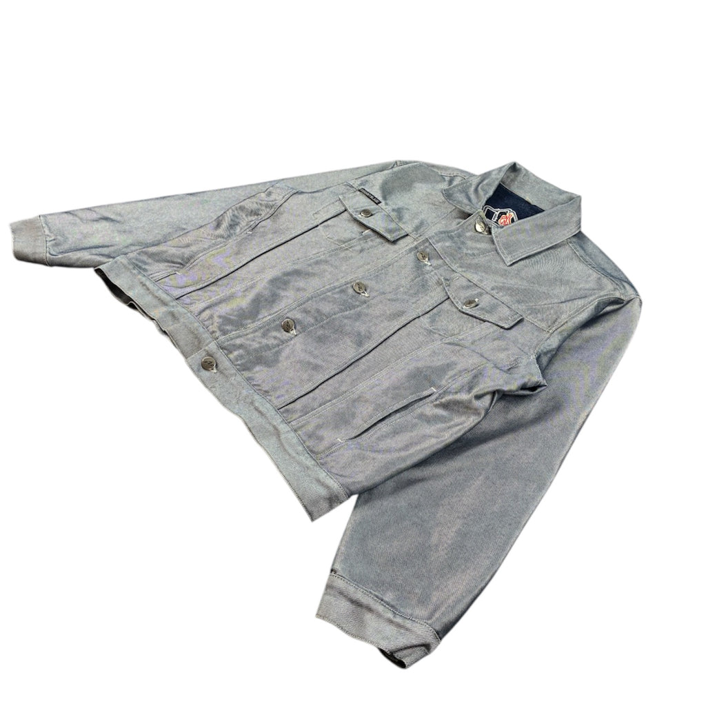 Johnny Blaze Silver Holographic Denim Jacket