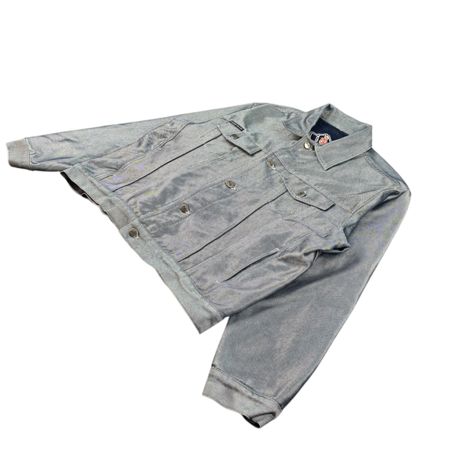 Johnny Blaze Silver Holographic Denim Jacket