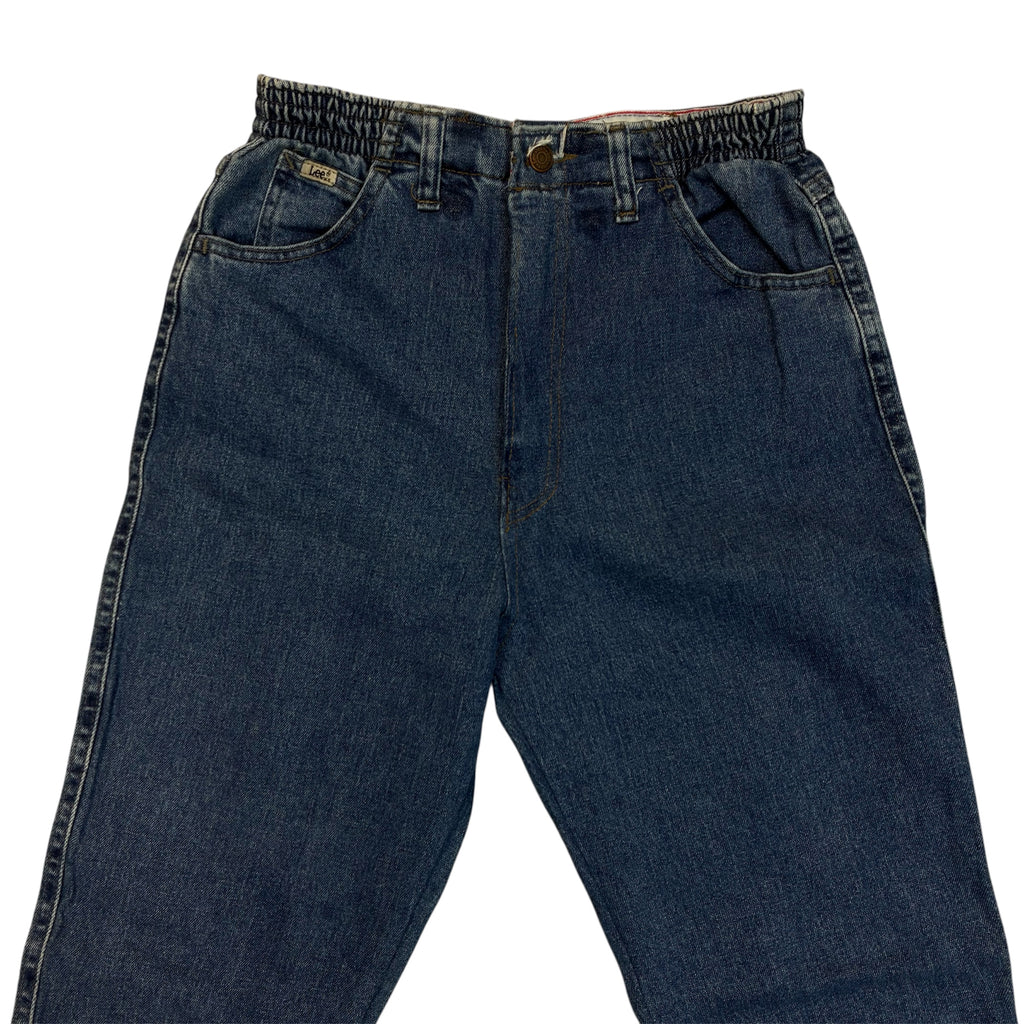 Vintage Reworked Lee Tapered Jeans, Elastic Waist – Blue Wash