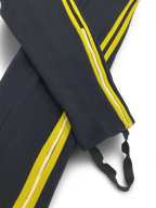 Vintage Black Track Pants with Yellow Stripes