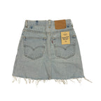 Reworked Jeans Mini Skirt, light blue wash