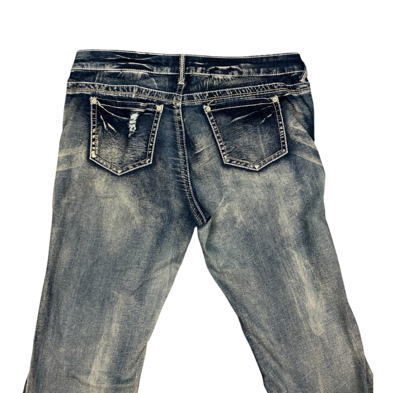 Rainbow Bootcut Distressed Denim