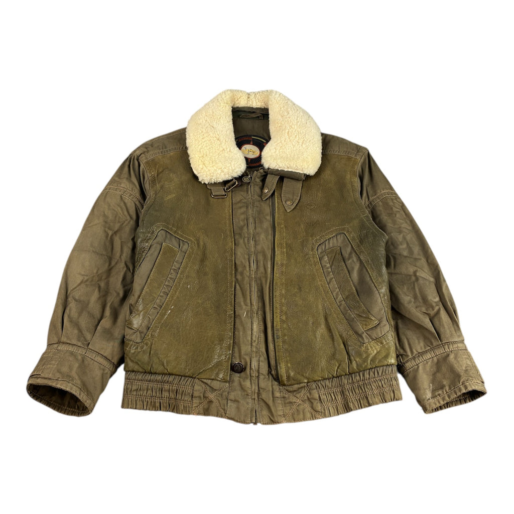 Camel Collection Aviator Leather Jacket