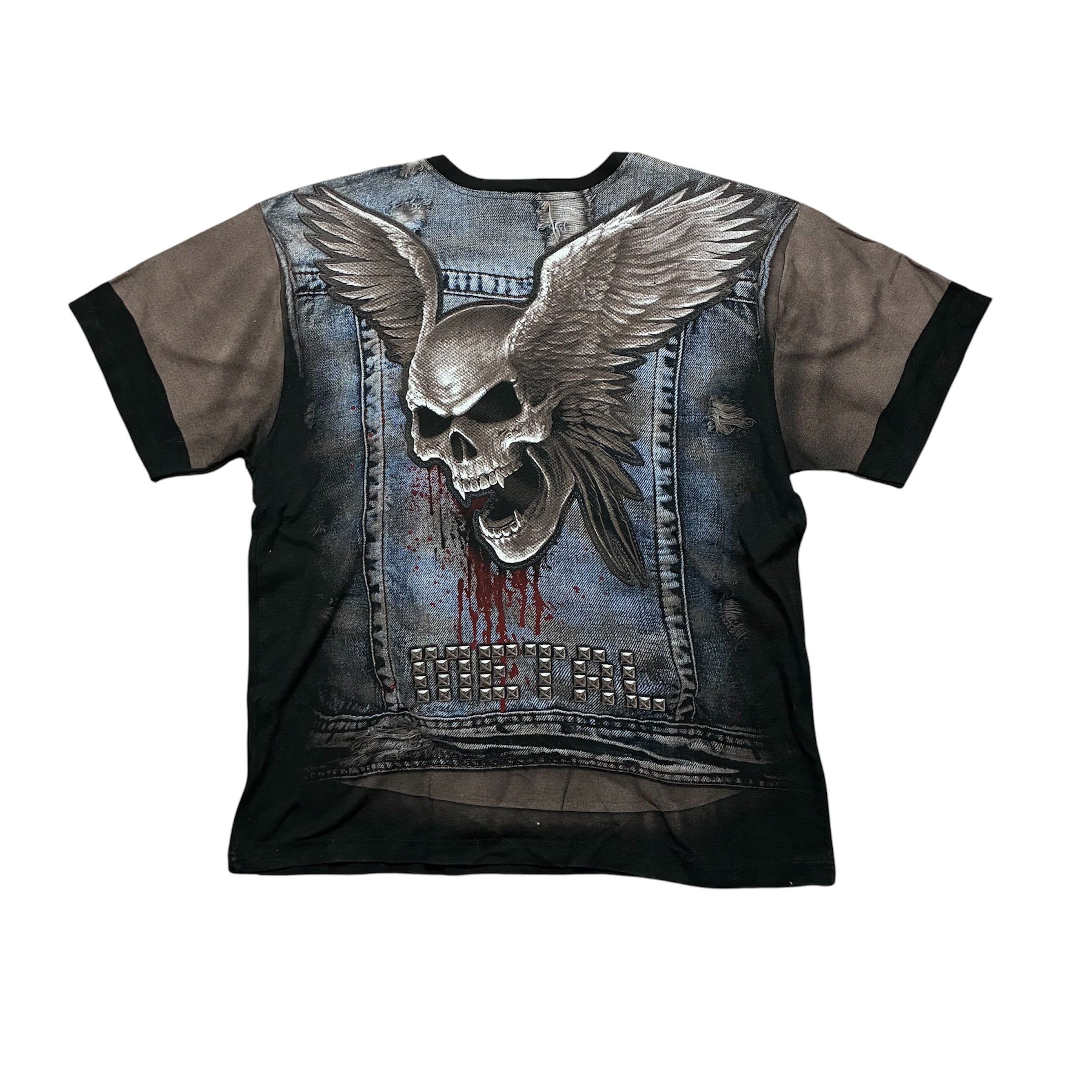 Skull Jeans Jacket T-Shirt